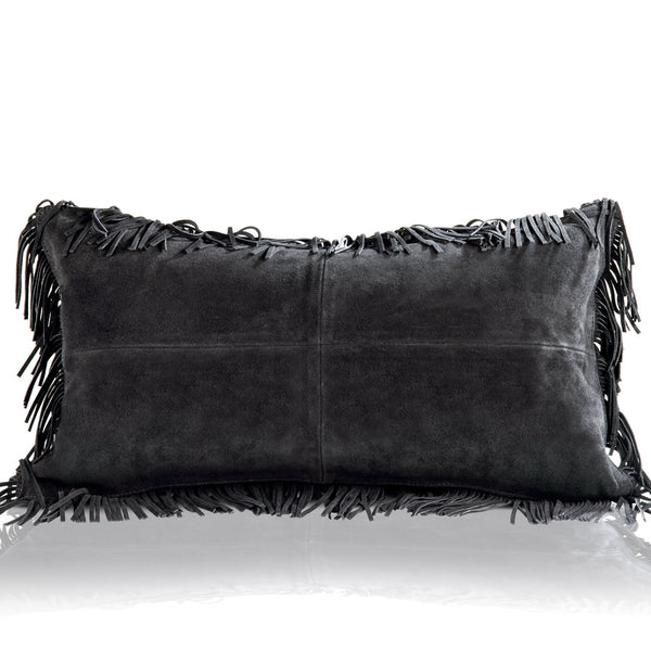 Coronado Suede Fringe Lumbar Pillow
