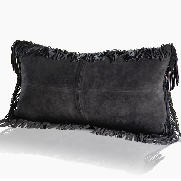 Coronado Suede Fringe Lumbar Pillow