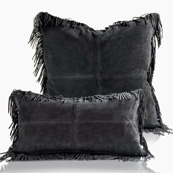 Coronado Suede Fringe Lumbar Pillow