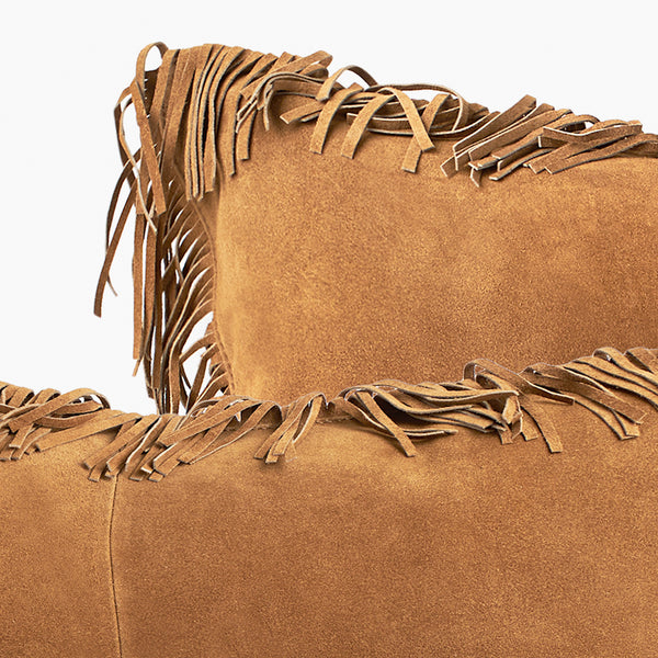 Coronado Suede Fringe Lumbar Pillow
