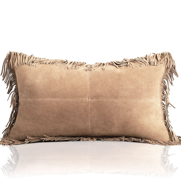 Coronado Suede Fringe Lumbar Pillow