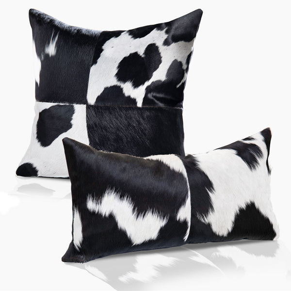 Domino Cowhide & Feather-Down Square Pillow