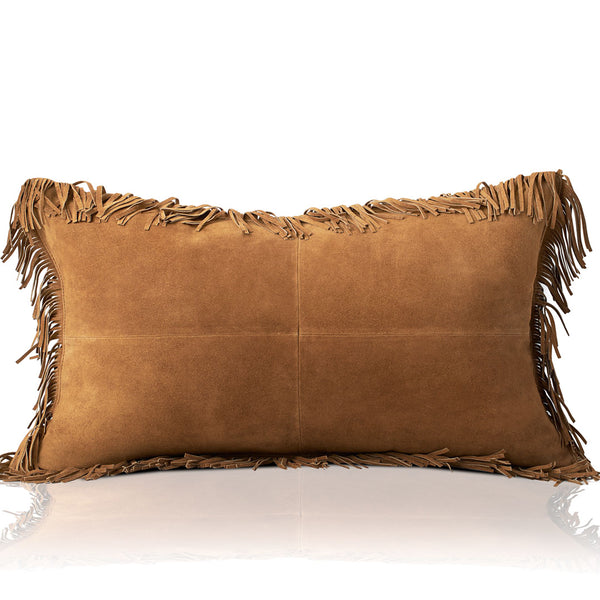 Coronado Suede Fringe Lumbar Pillow